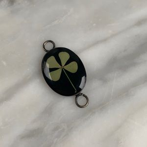 Sterling silver lucky clover resin encased charm 🍀